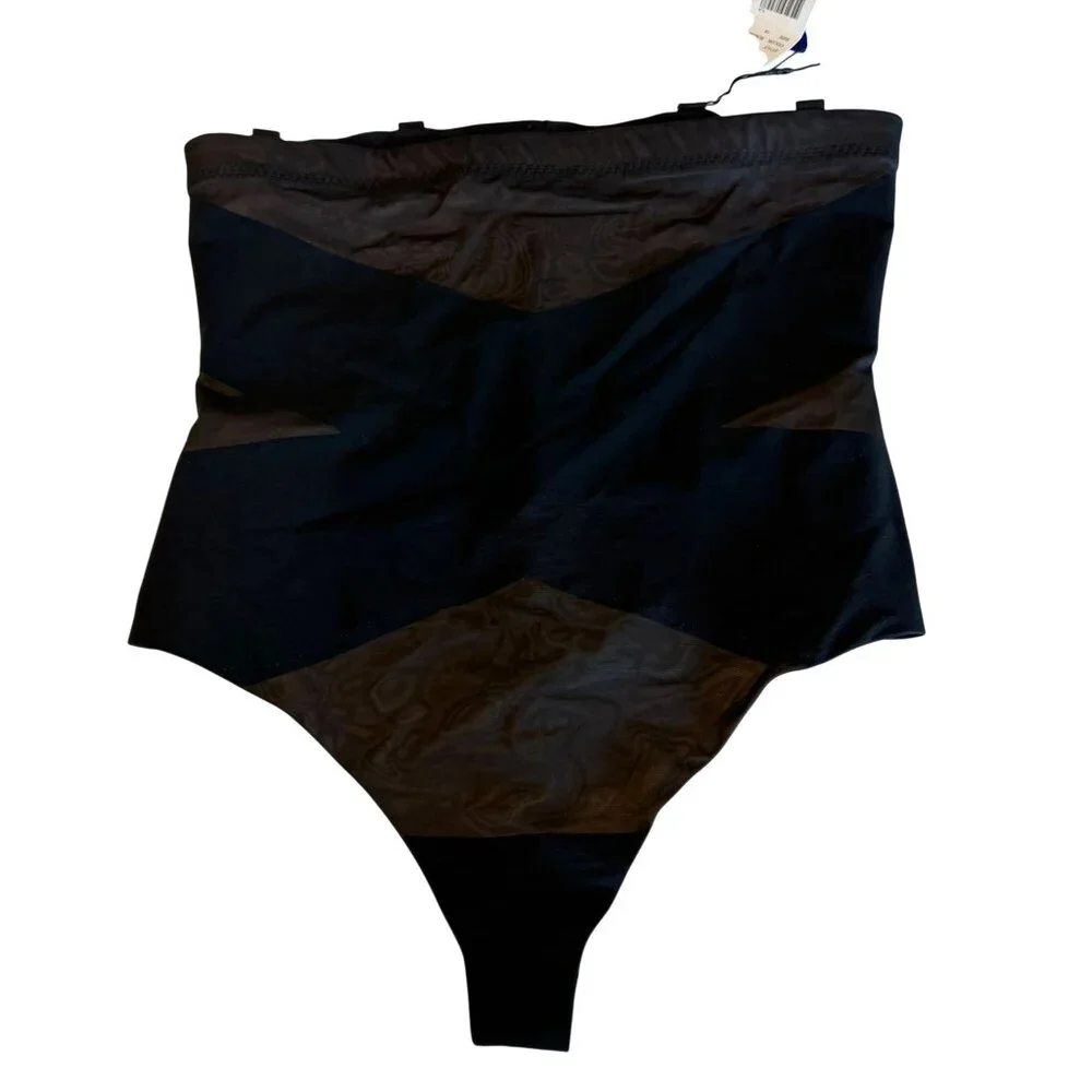 Honeylove SuperPower Thong Runway 1X Black NEW HLSPT01 Mesh High Waist Shapewear - Picture 4 of 10